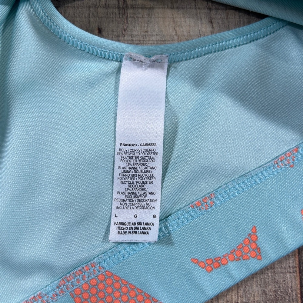 Nike Pro Dri Fit Sports Bra Large Mint Coral Racerback Medium Support - Picture 7 of 7